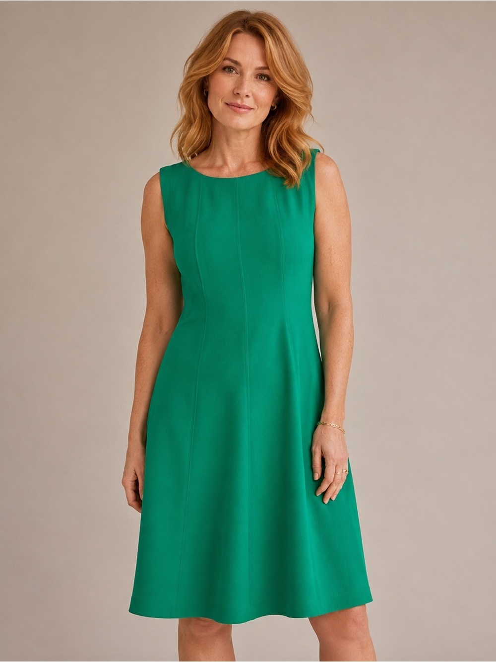 Jones New York Emerald Green Classic Sleeveless Sheath Dress Size 10 NWT